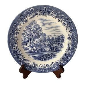 Currier & Ives “Harvest” Churchill Made in England Hand Engraved Dinner Plate